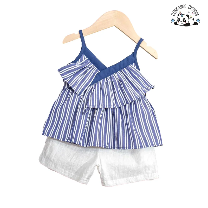 LEZONKIDS - Conjunto de Roupas Femininas de 2 Peças de Alta Qualidade, Personalizável, com Alças Finas e Calções